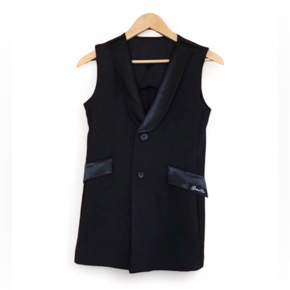 NEW Boys Ballroom Standard Black Short Dance Vest Waistcoat Grand Prix 12-13Y